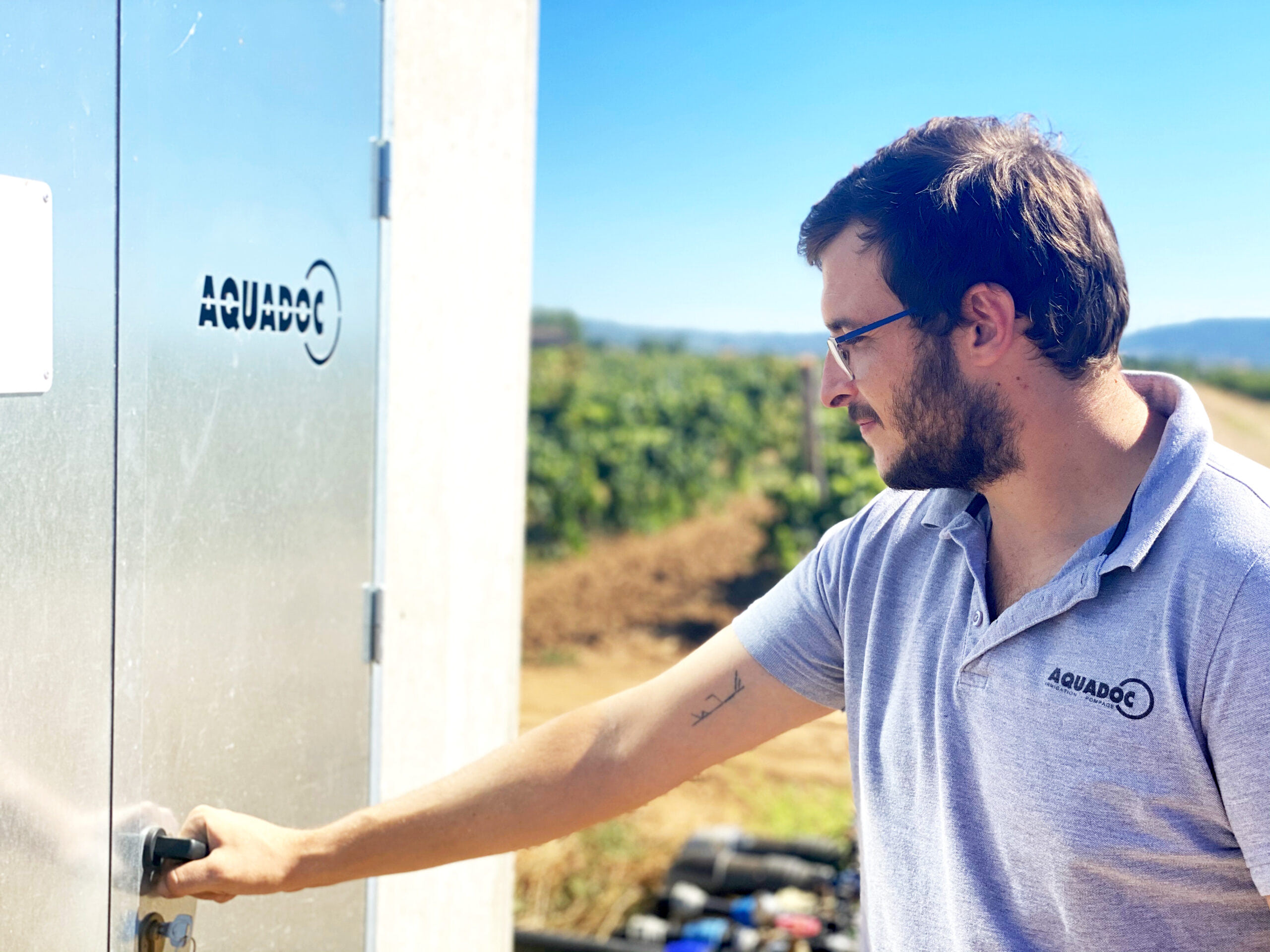 Cabine de pilotage d'une installation d'irrigation d'Aquadoc